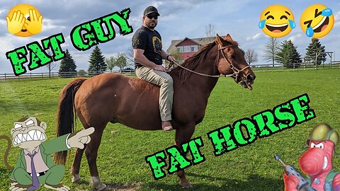 Fat Guy on Fat Horse Opens & Closes Gates Mounted 🫣 Scouts Out!