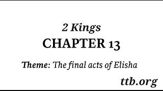 2 Kings Chapter 13 (Bible Study)