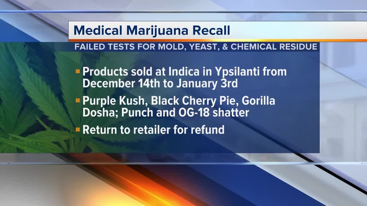 LARA: Marijuana products recalled in Ypsilanti