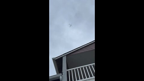 Plane flying in the clouds