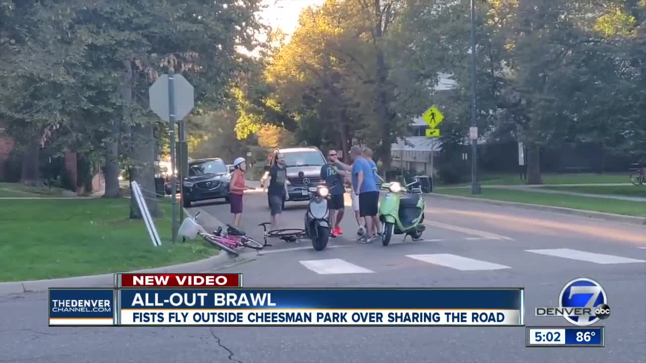 Fight in Cheesman Park between cyclists and scooter riders caught on video