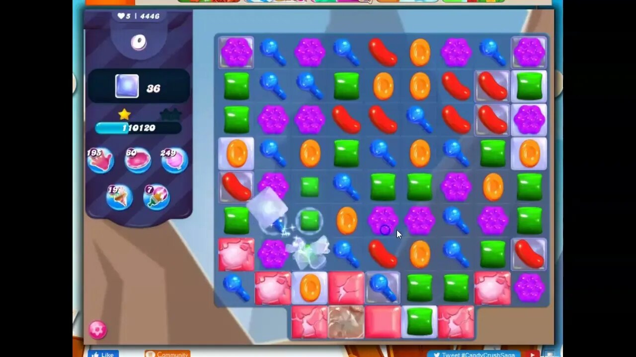 Candy Crush Level 4446 Talkthrough, 20 Moves 0 Boosters