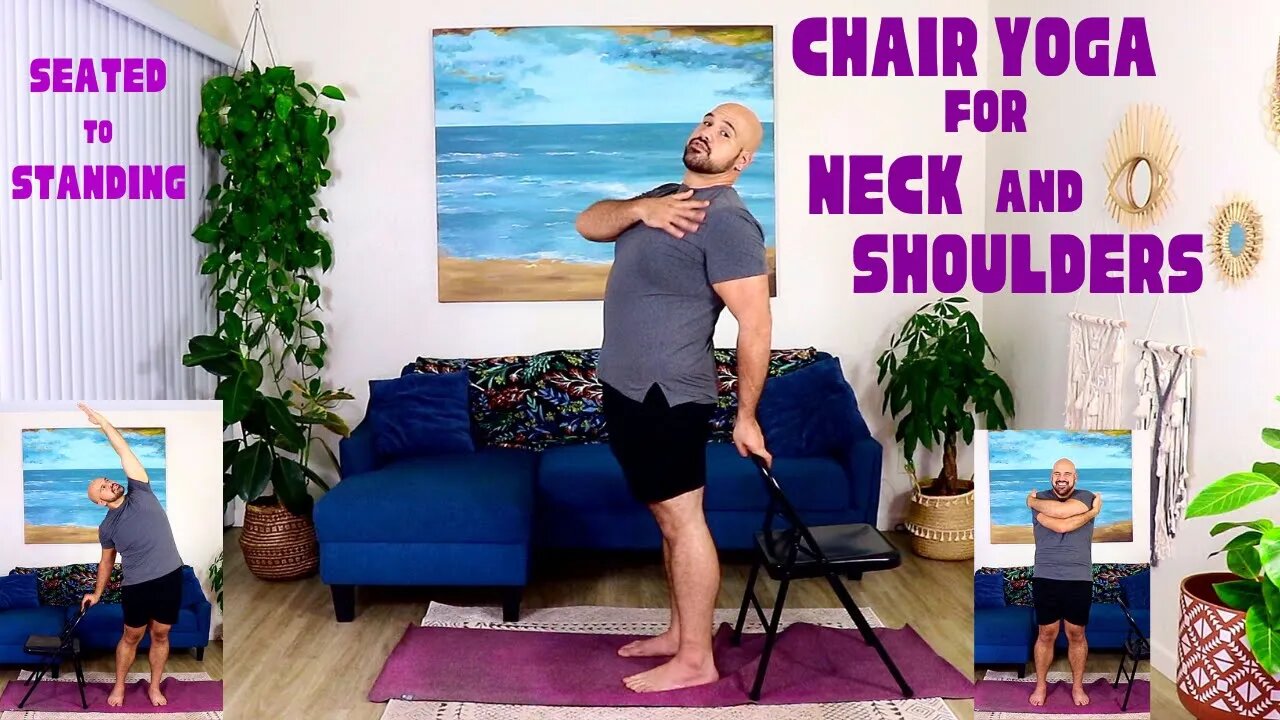 Chair Yoga For Neck And Shoulder Tension - Seated To Standing - 40 Minute Class