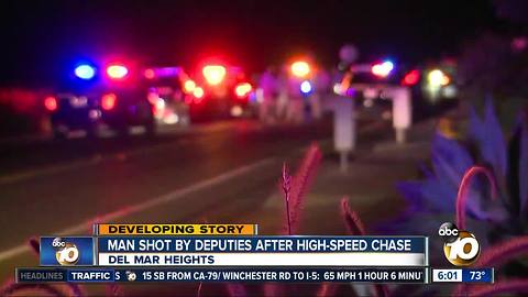Man shot by deputies after high-speed chase