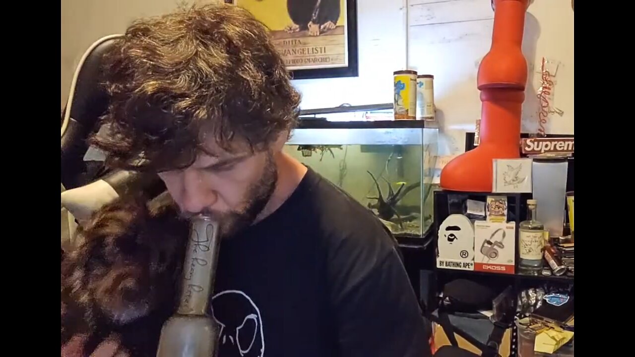 Justin Schainberg aka Scuffed Justin Carrey forces his dog to inhale a potent marijuana extract