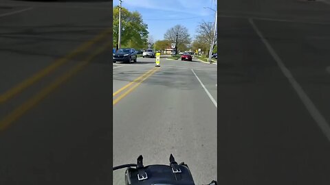 Riding my motorcycle in Grand Haven