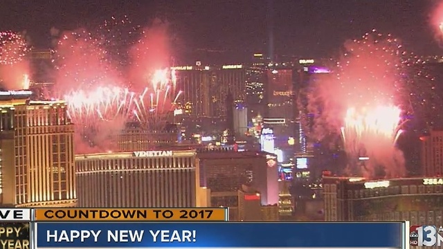 Fireworks on the Las Vegas Strip for NYE 2016