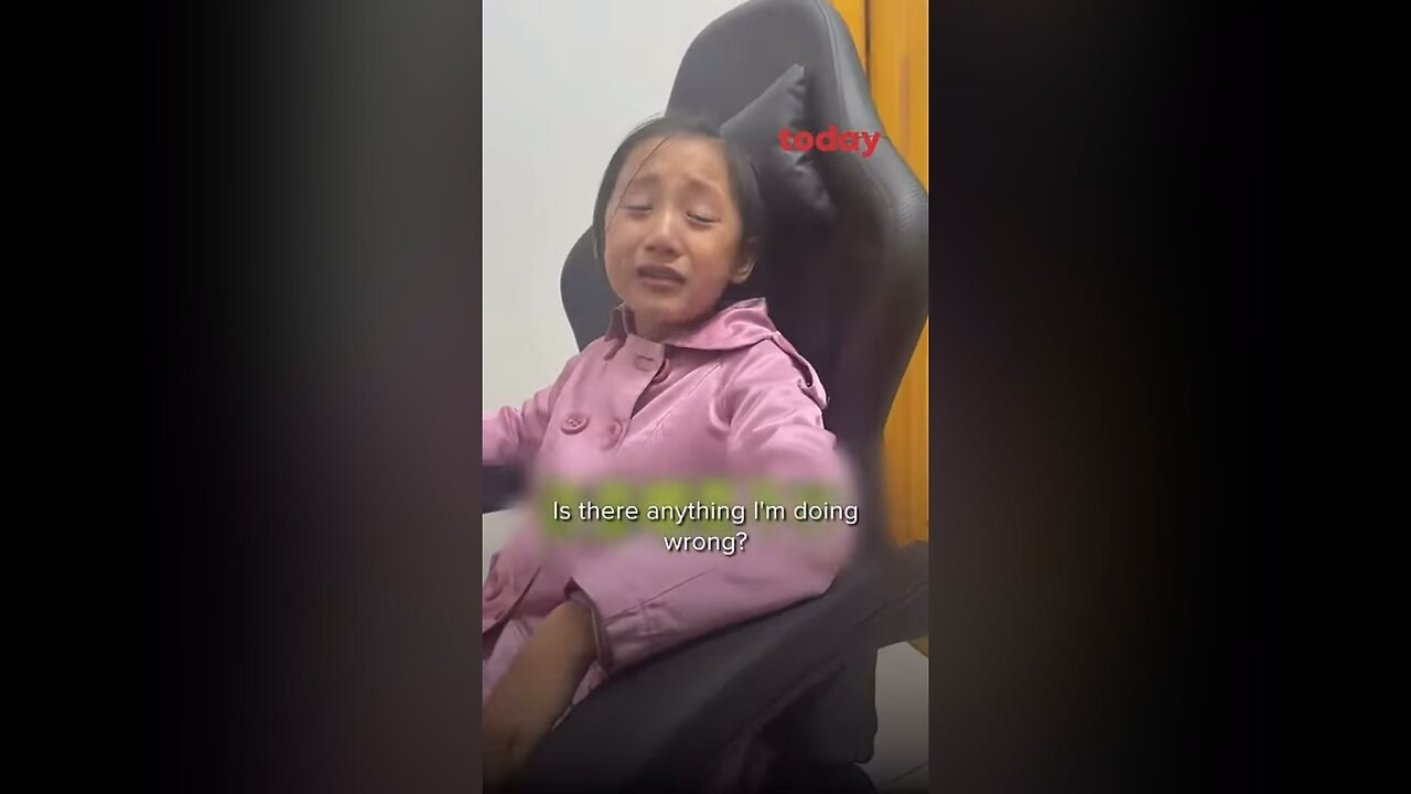 Cute Chinese Girl Trying to Reason with Dad for More Playtime.