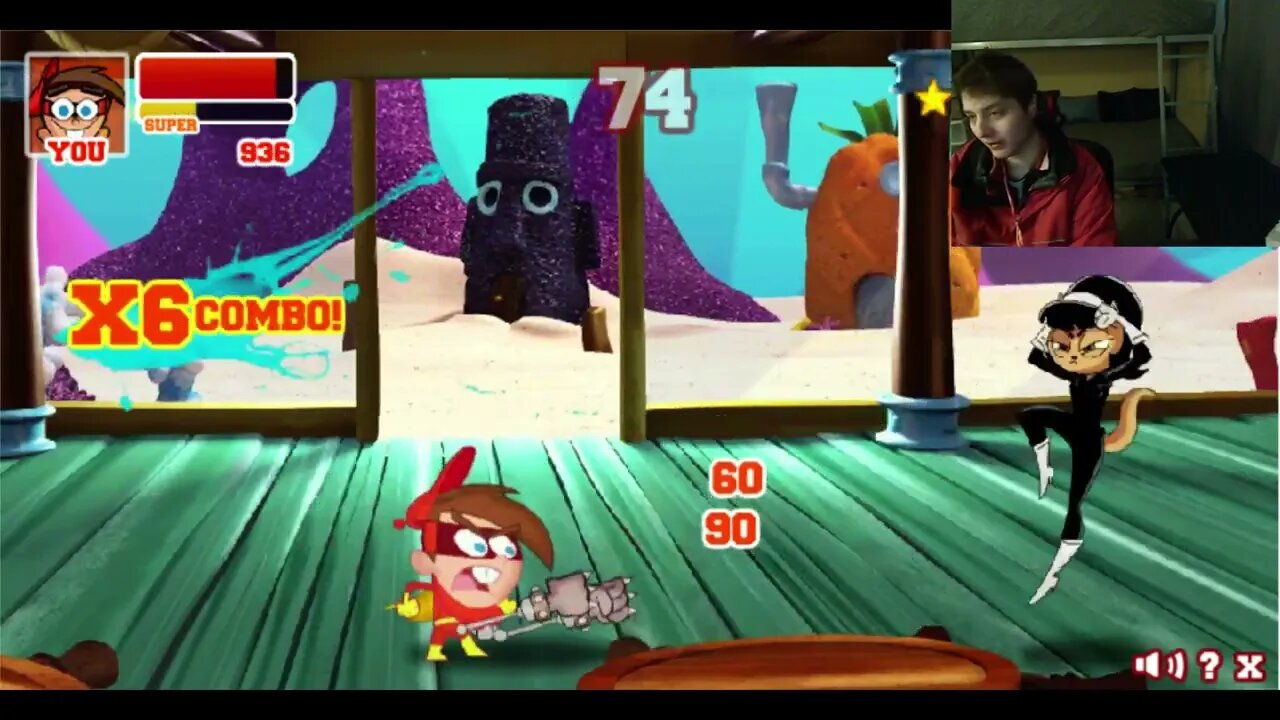 Kitty Katswell VS Timmy As Cleft In A Nickelodeon Super Brawl 2 Battle With Live Commentary