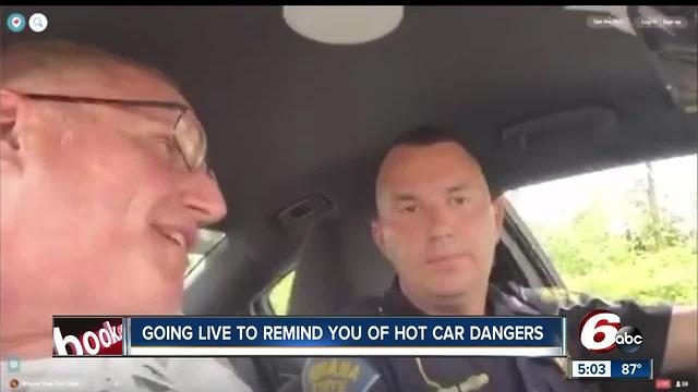 Law enforcement show what it’s like to sit in a hot car