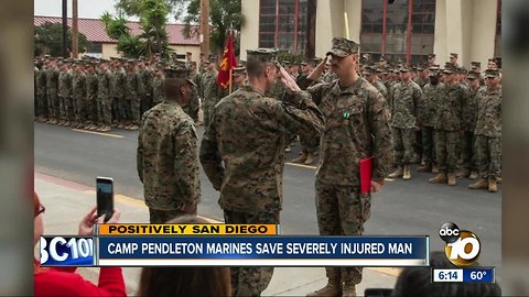 Marines honored for saving severely injured motorcyclist