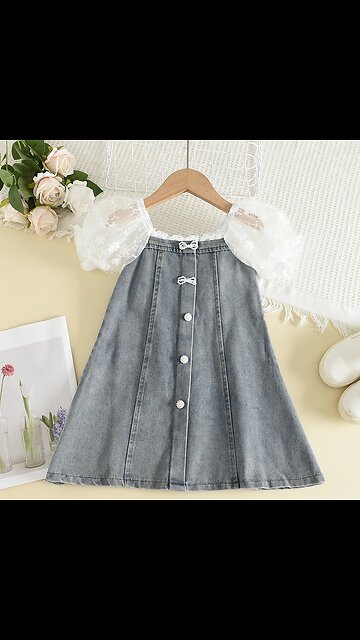ANNUAL SALE! Children's Embroidery Three Dimensional Flower Lace Mesh Dress