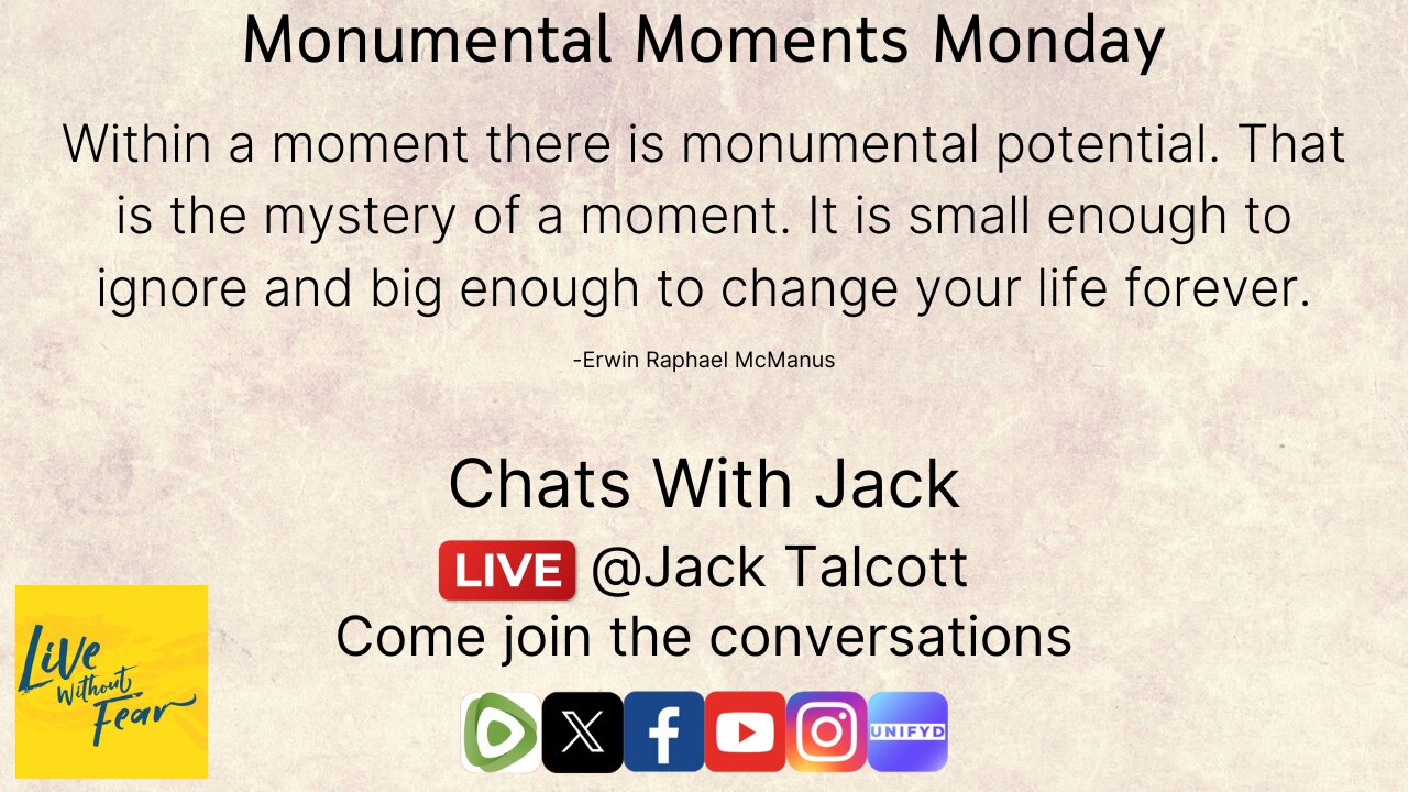 Aligning with the Eternal Moment; Chats with Jack and Open(ish) Panel Opportunity