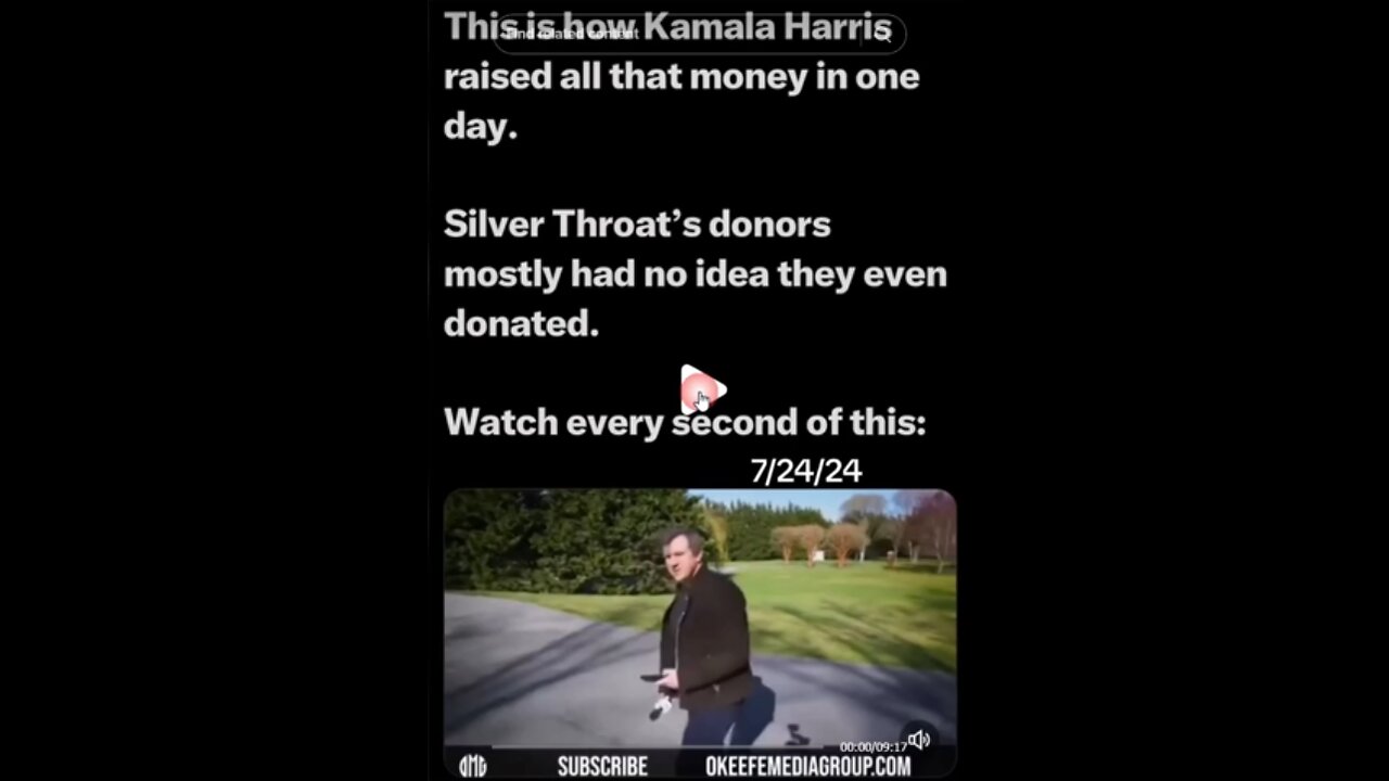 How Kamala Harris raised all that money in one day. Silver Throat's donars no idea they donated