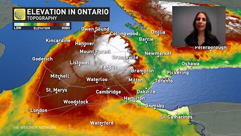 Stalled out Texas low continues to drop heavy snow in Ontario