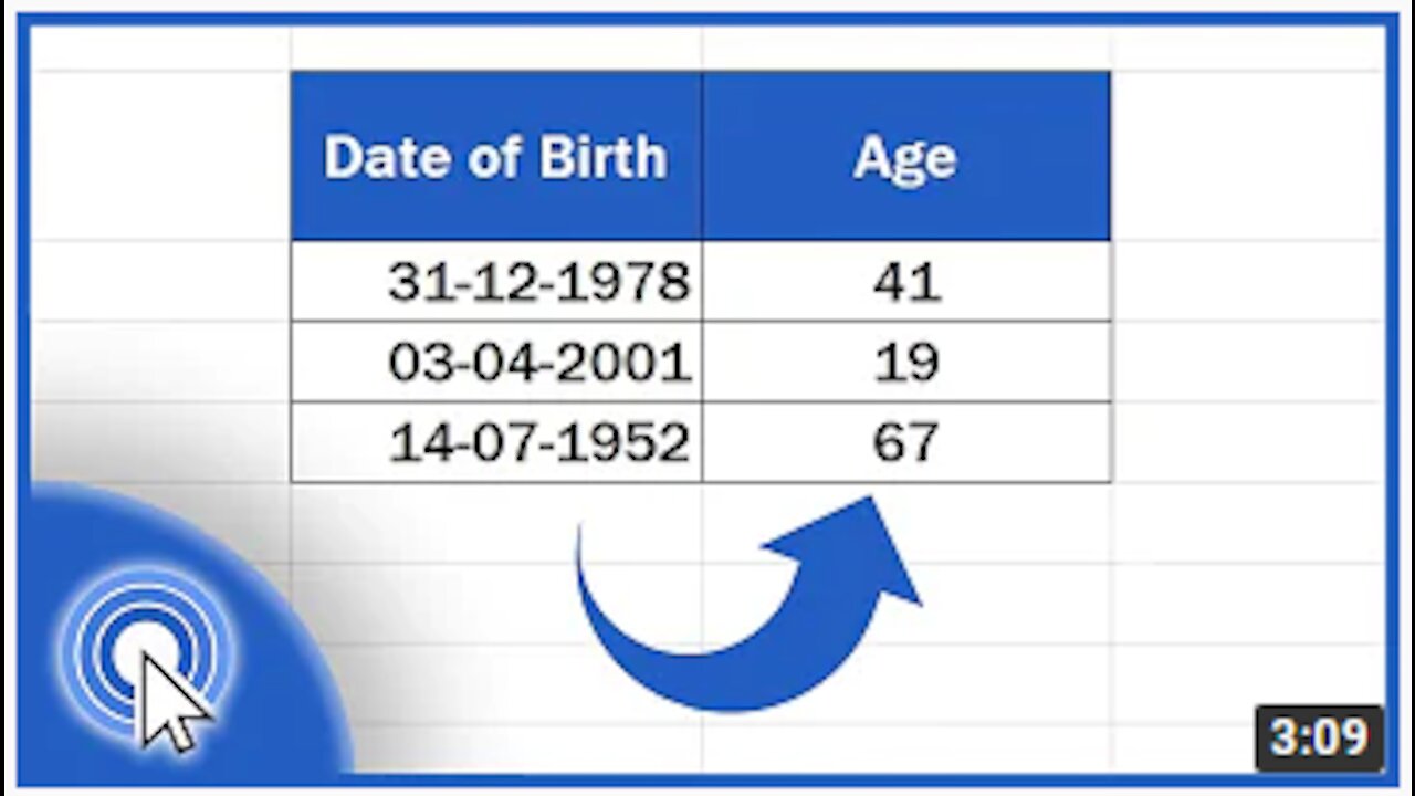 How to Calculate Age Using a Date of Birth in Excel