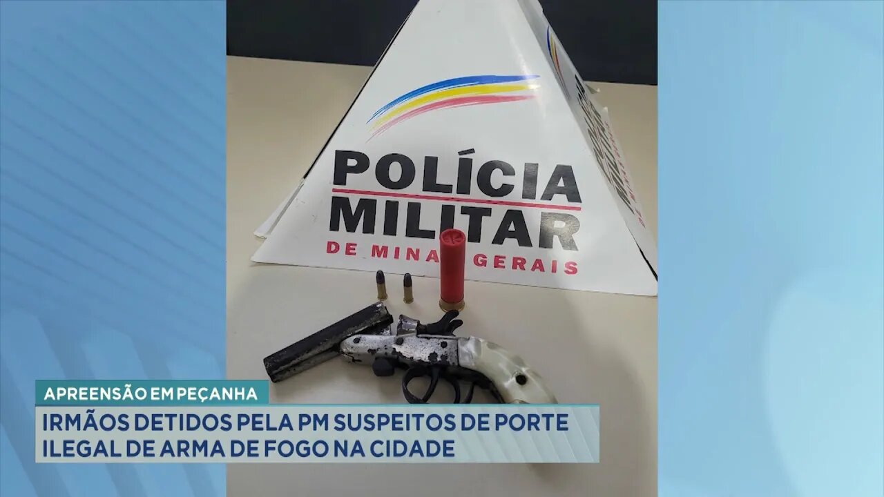 Apreensão em Peçanha: Irmãos Detidos pela PM Suspeitos de Porte Ilegal de Arma de Fogo na Cidade.