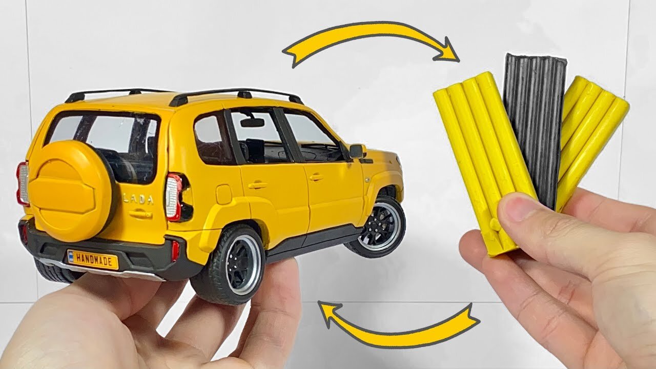 Turning plasticine into a car, Lada Niva