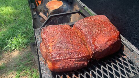 Smoking Boston Butt on Cherry wood