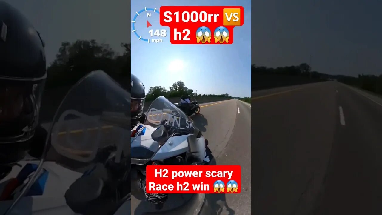 s1000rr 🆚 H2 scary power win the Race 😱😱 #2020s1000rr