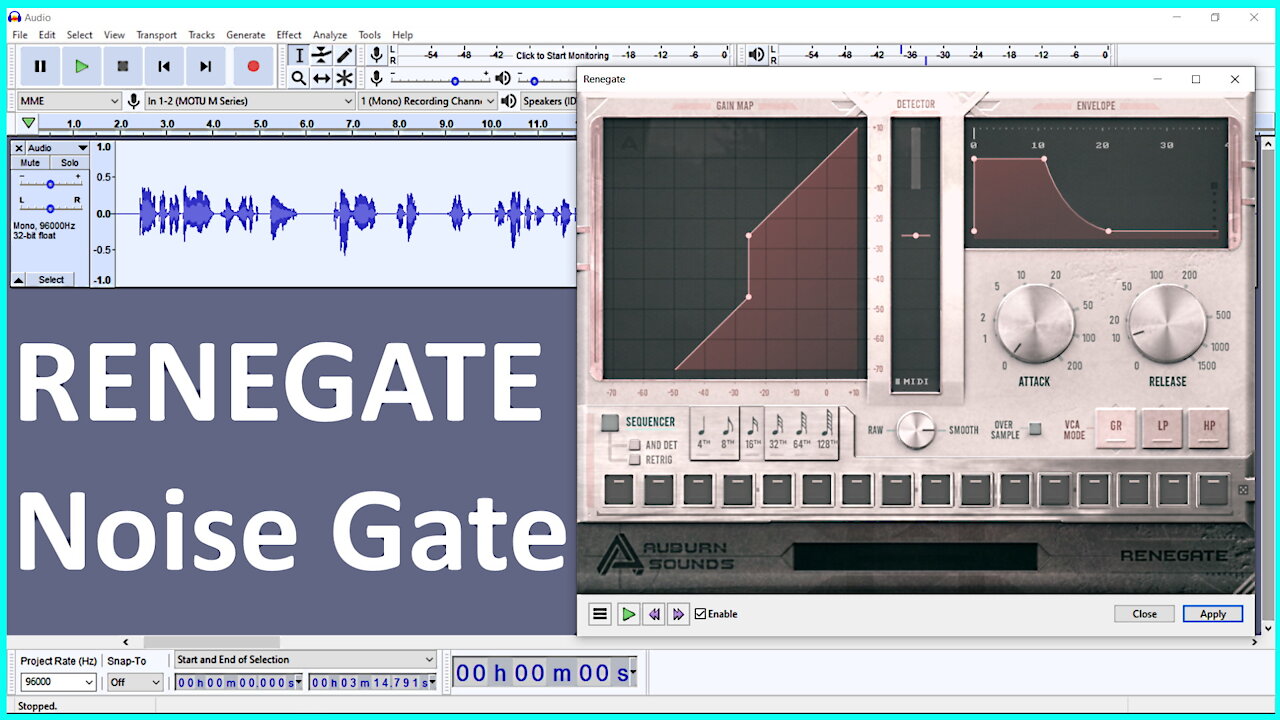 Audacity: How To Use Renegate Noise Gate Plug-In