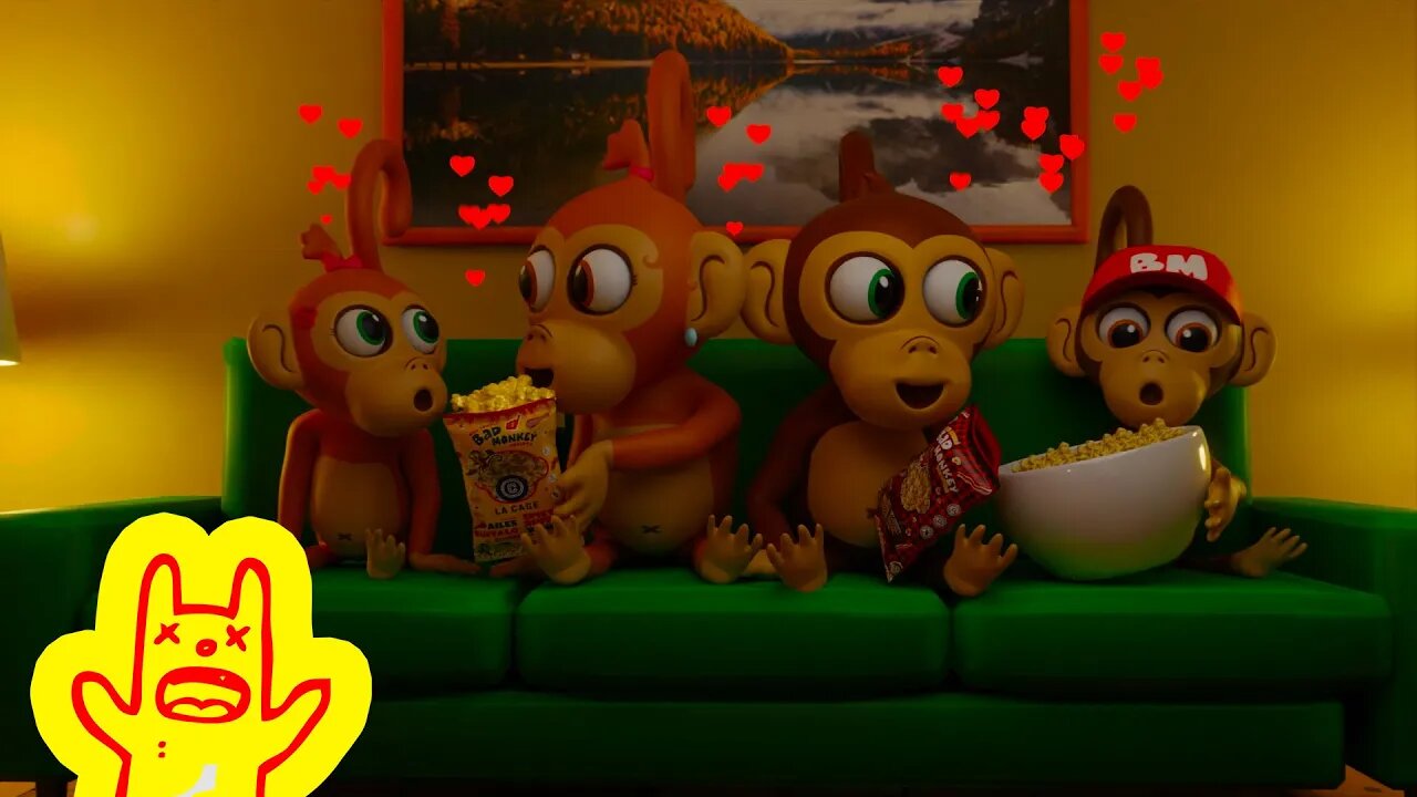 Bad Monkey Popcorn Animation Video #3danimation #badmonkey