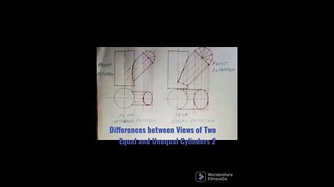 Differences between Views of Two Equal and Unequal Cylinders