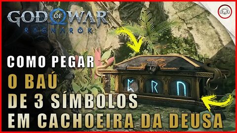 God of war Ragnarok, Como pegar o baú de 3 símbolos em Cachoeira da Deusa | Super dica