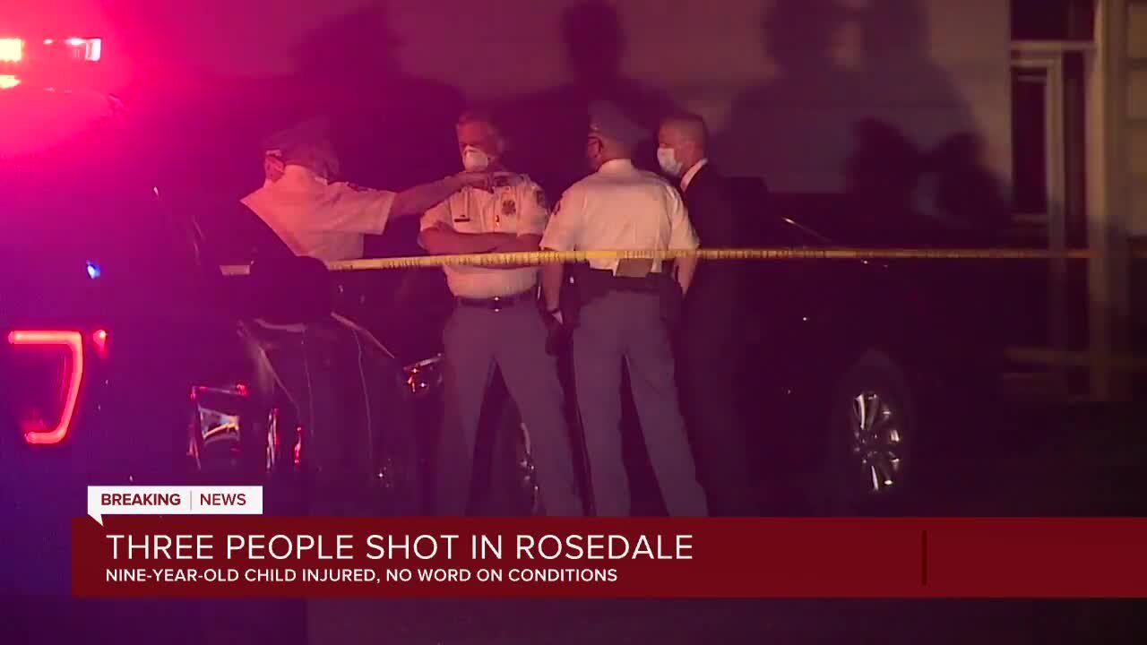 Two adults, 9-year-old shot overnight in Rosedale