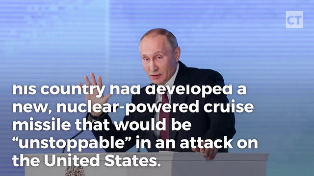 Putin Announces "Unstoppable" Nuclear Missile With Footage Showing It Headed Toward US