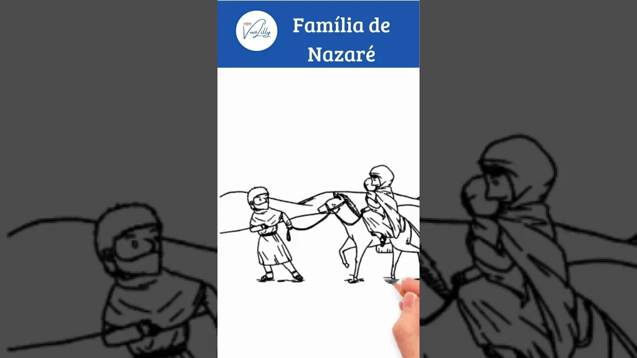 COMO DESENHAR a FAMÍLIA DE NAZARÉ VIAJANDO PELO DESERTO. PASSO A PASSO. MUITO FÁCIL