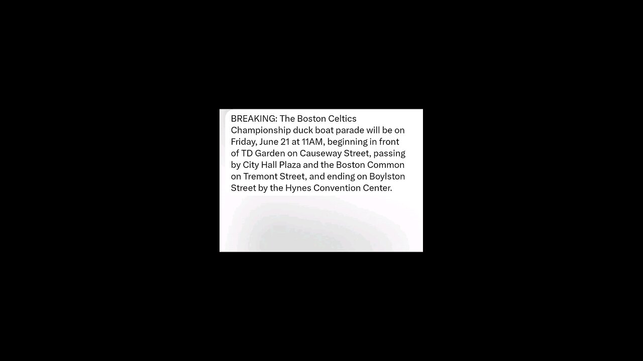 BOSTON CELTICS PARADE IS JUNE 21