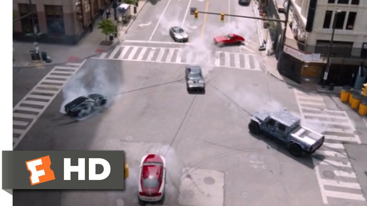 The Fate of the Furious Harpooning Doms Car best scene-Hackerwatching