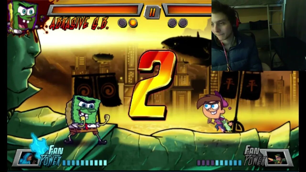 Timmy Turner VS Abrasive SpongeBob In A Nickelodeon Super Brawl 3 Battle With Live Commentary