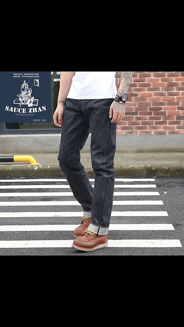 SALE!! Men's Jeans Men Raw Denim Jeans with Slub Yarn