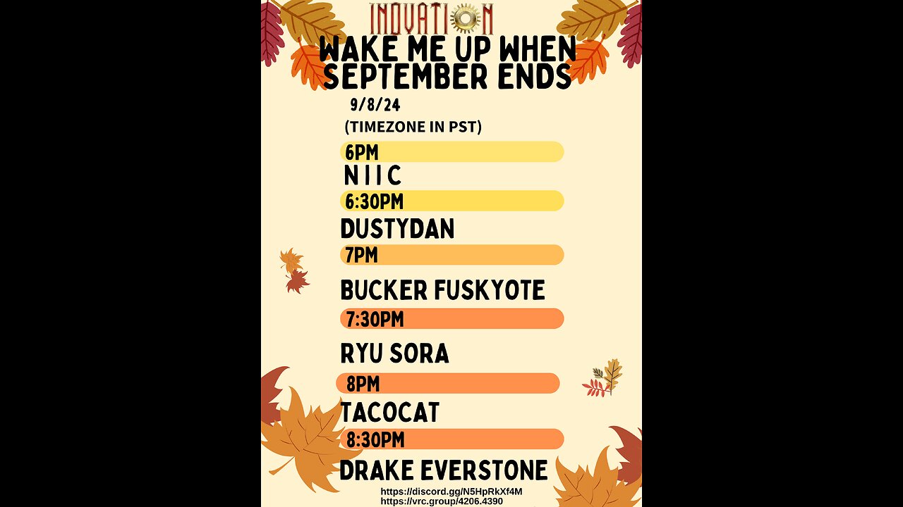 inovation presents: wake me up when september ends concert