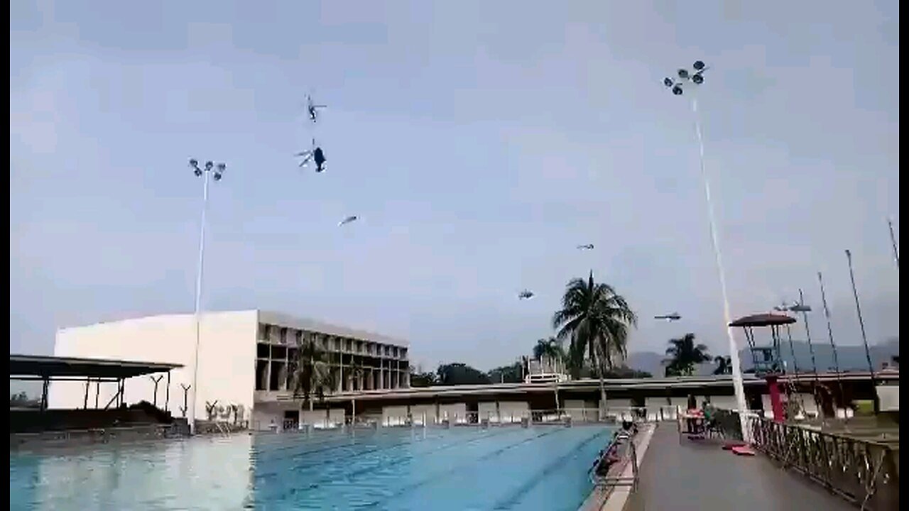 Two military helicopters collided during a rehearsal 90th anniversary of the Royal Malaysian Navy,