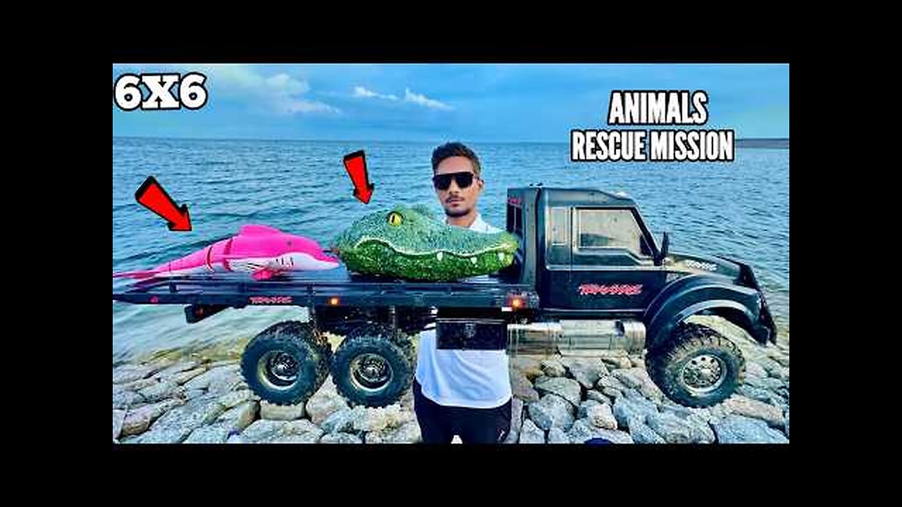 RC Water Animals Rescue Mission With Traxxas Ultimate Truck - Chatpat toy TV