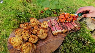 How to cook the Perfect Steak, the juiciest t bone EVER (ASMR cooking, Relaxing Video, Camping)