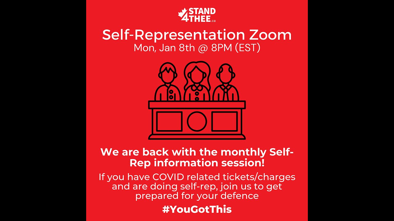 Stand4THEE Self-Rep Zoom Mon, Jan 8 - Answering YOUR Questions