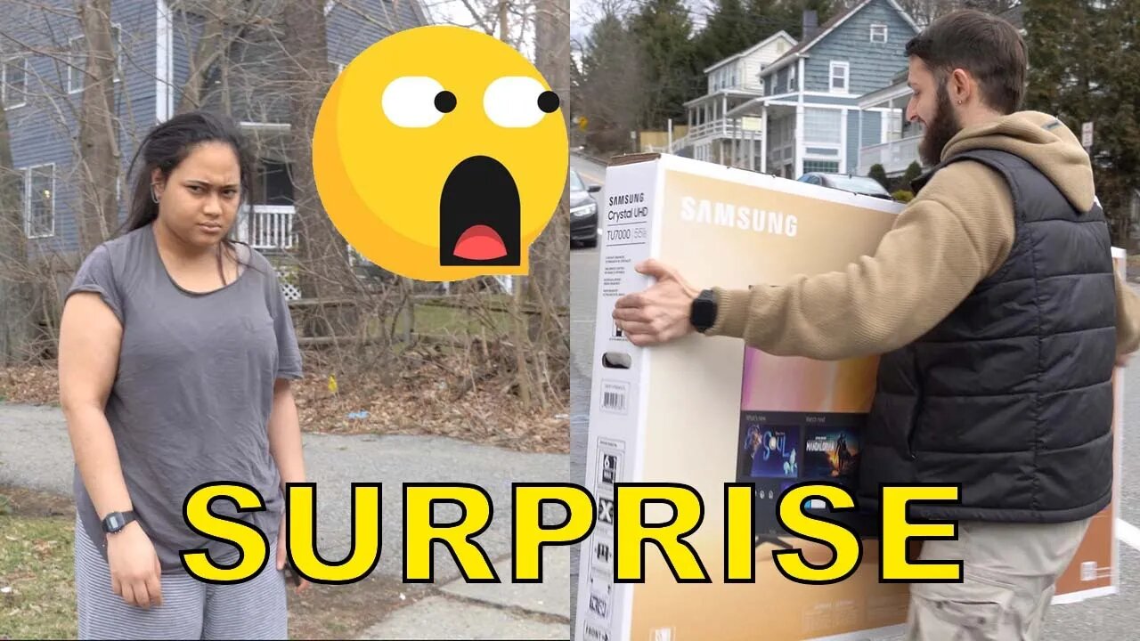 WE BOUGHT OUR COWORKER A TV | HER REACTION IS PRICELESS