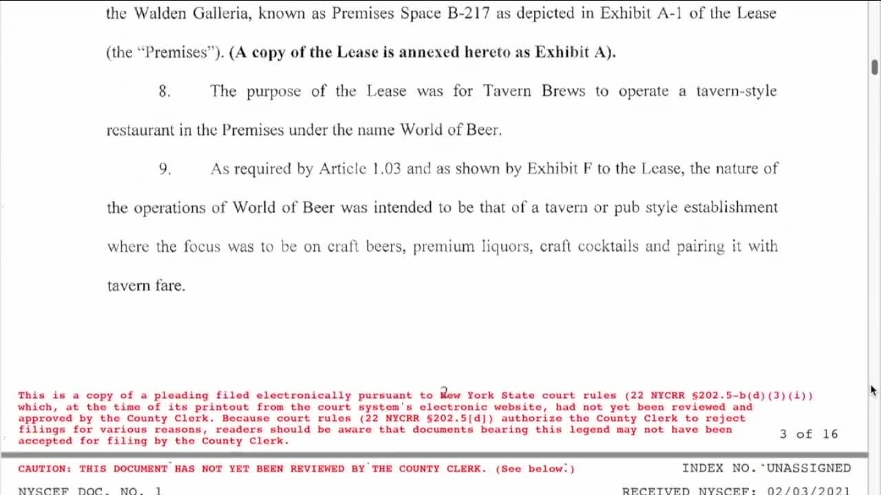 World of Beer sues Walden Galleria owners for not terminating their lease