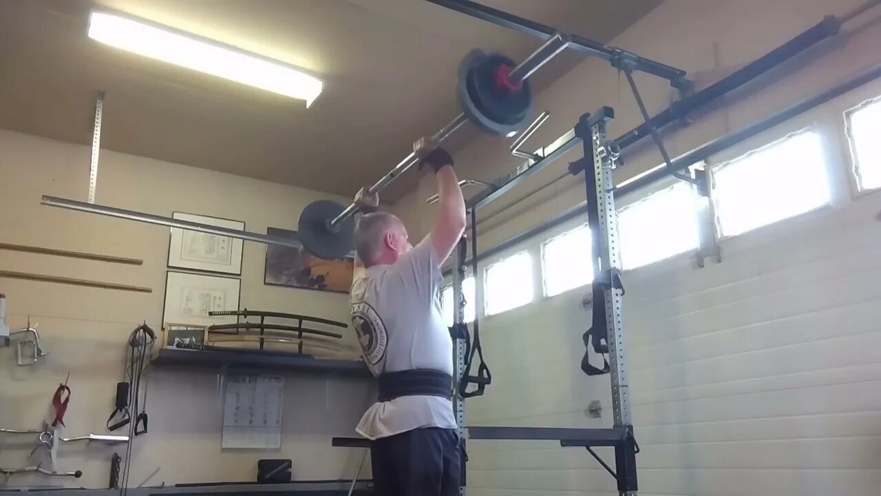 May 31, 2022 weighted hypers, pin squats, strict press, rows, pull ups