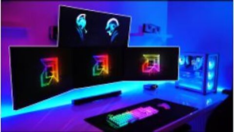 ULTIMATE Gaming Setup Tour! (2021) - Quad Monitors - Dual PCs!