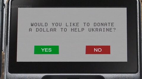 Store checkout: Would you like to donate a dollar to help Ukraine?