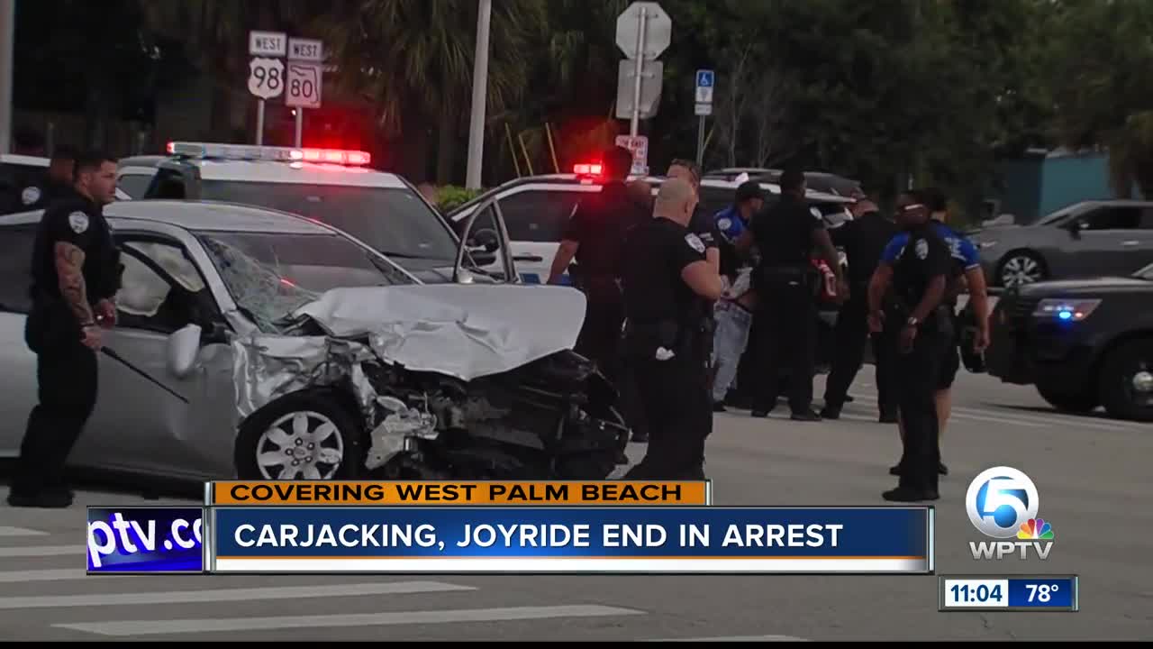 2 juveniles steal car at knifepoint in West Palm Beach, police chase ends in crash