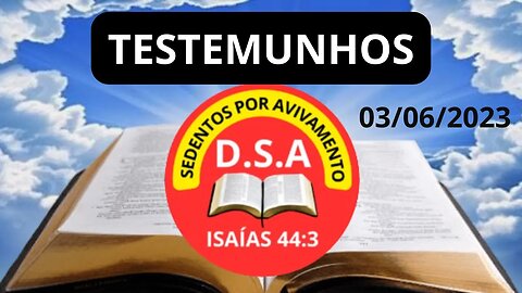 TESTEMUNHOS - LIVE DO DIA 03 DE JUNHO