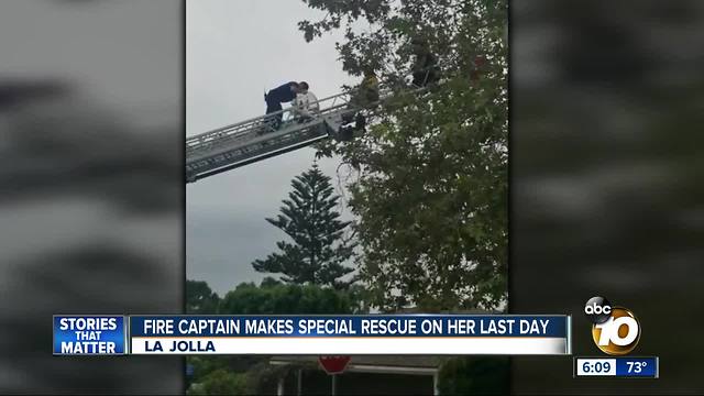 San Diego Fire captain makes special rescue on her last day