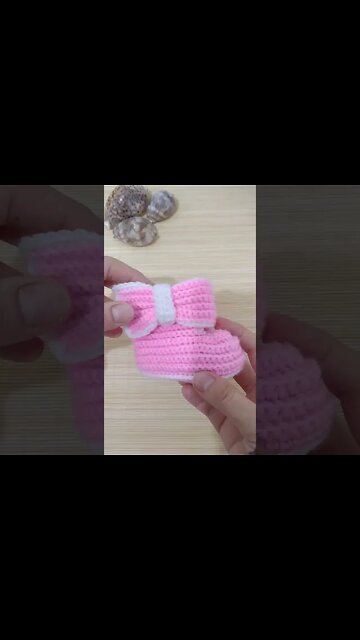 How To Crochet A Baby Bootie #shorts
