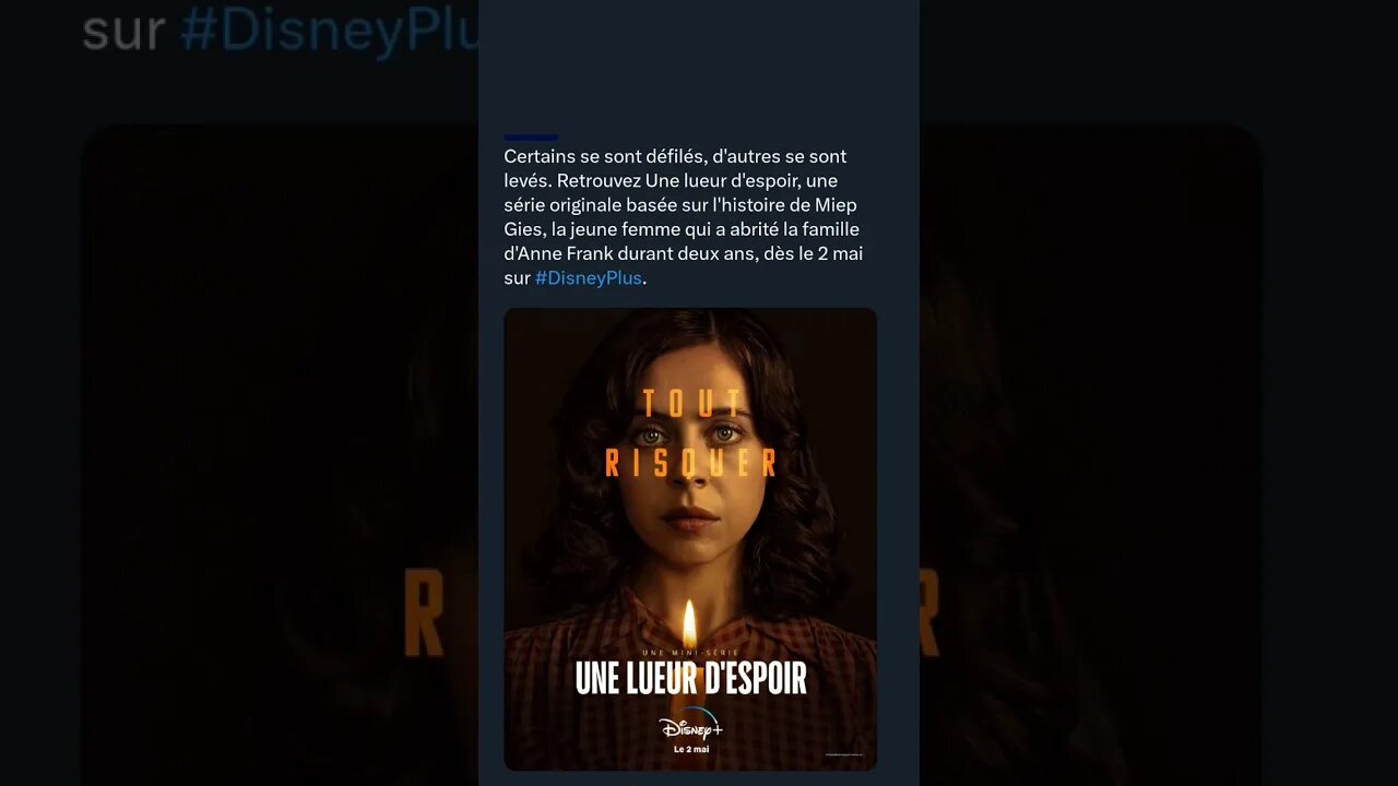Une lueur d'espoir, une série originale, dès le 2 mai sur #DisneyPlus